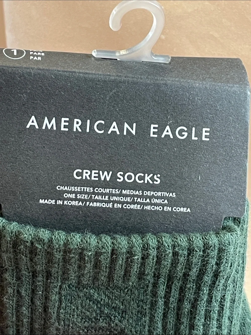 American Eagle Outfitters Dark Green Ribbed Crew Socks - NWT